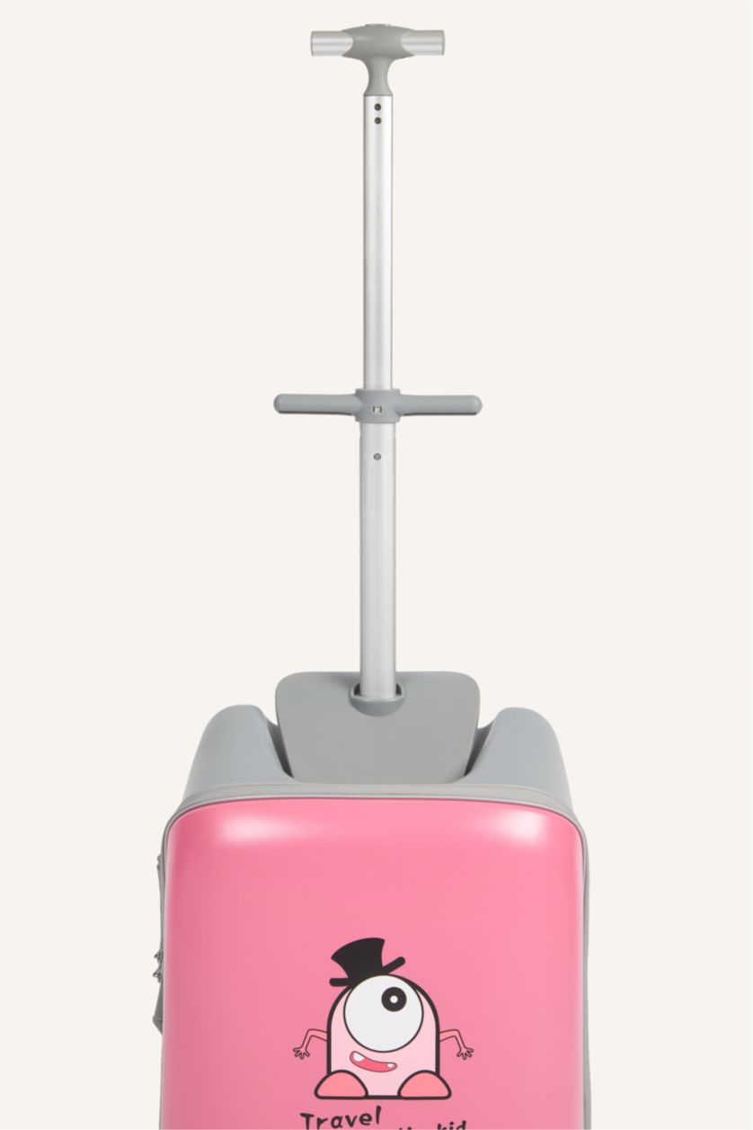 Kadın Açık Pembe Küçük Unisex Sert Kapaklı Büyük Valiz