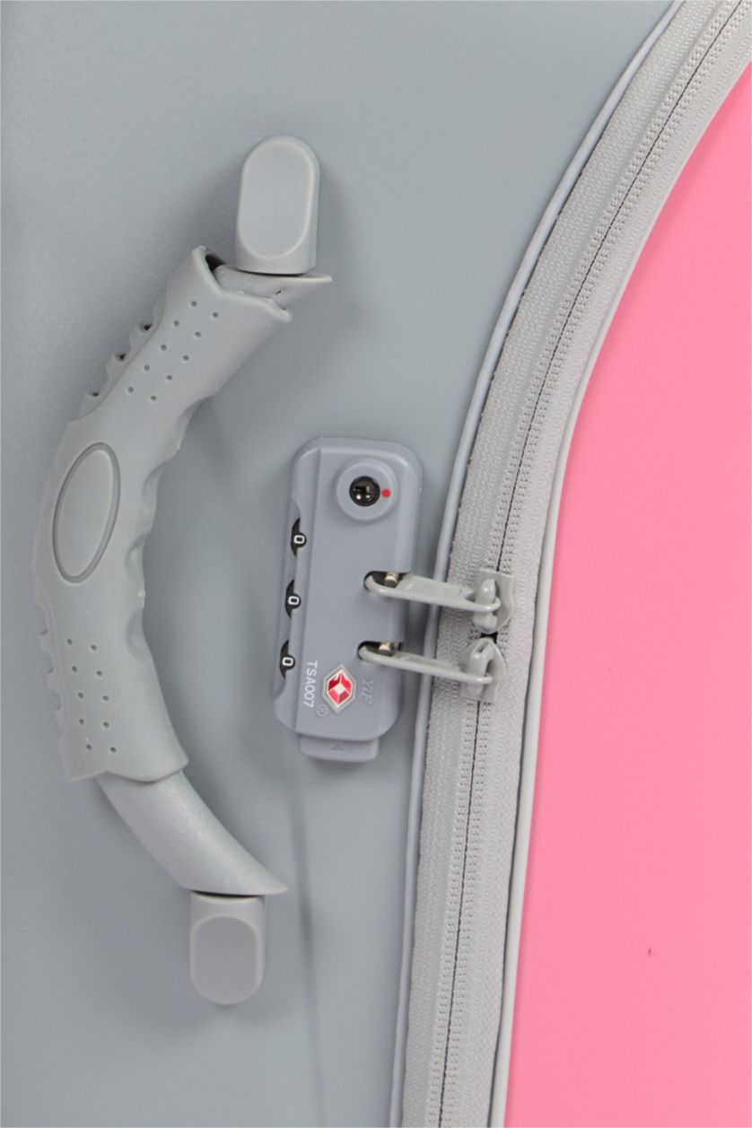 Kadın Açık Pembe Küçük Unisex Sert Kapaklı Büyük Valiz