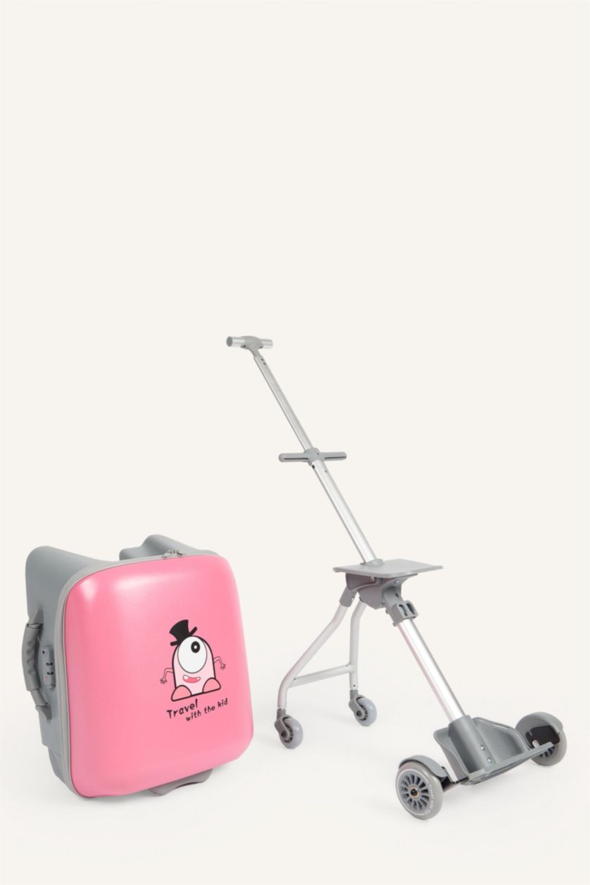Kadın Açık Pembe Küçük Unisex Sert Kapaklı Büyük Valiz