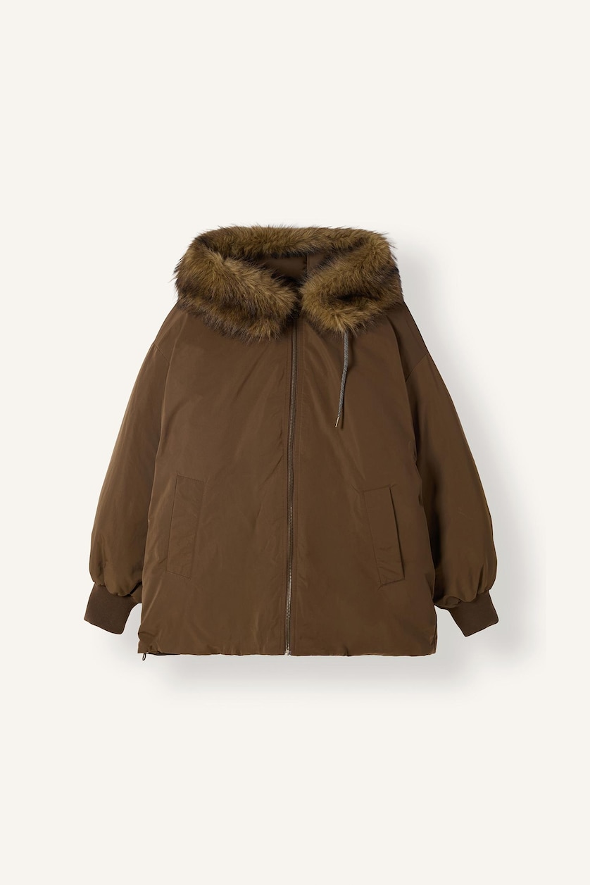 Женщины Хаки Oversize парка
