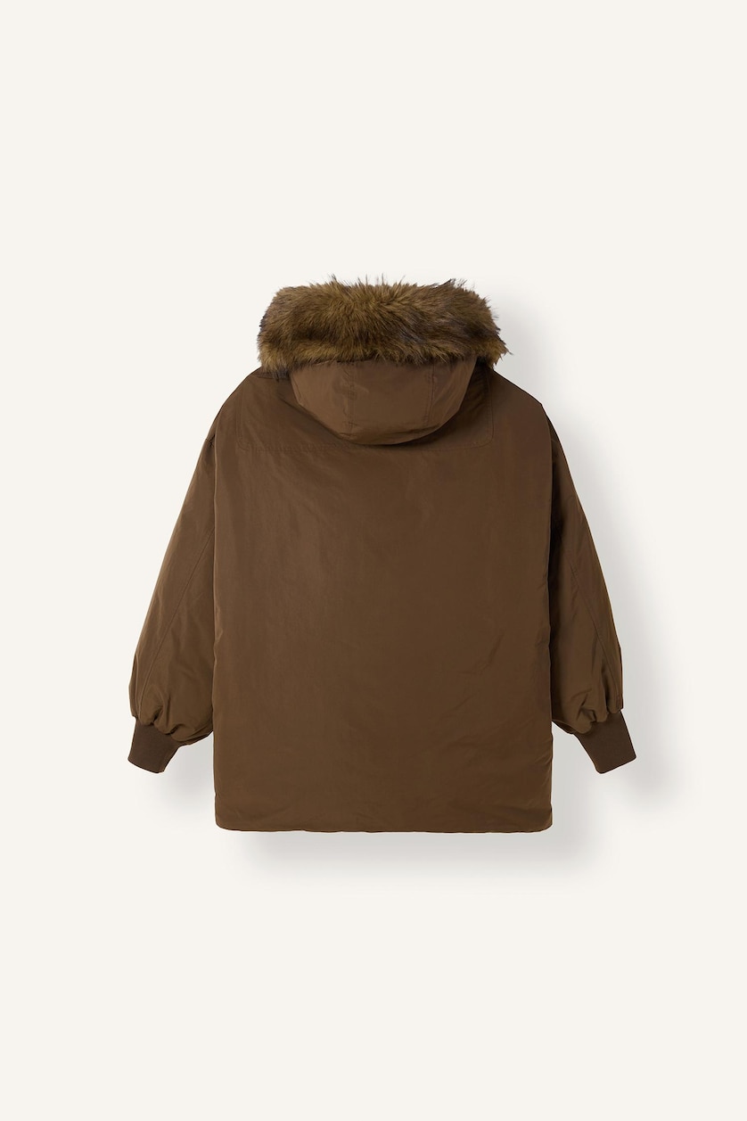 Женщины Хаки Oversize парка