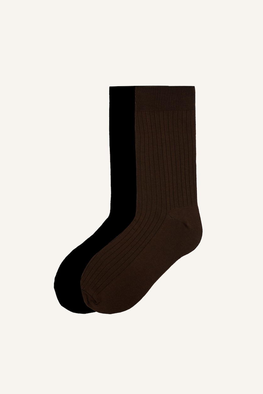 Men Brown 2 piece Long sock