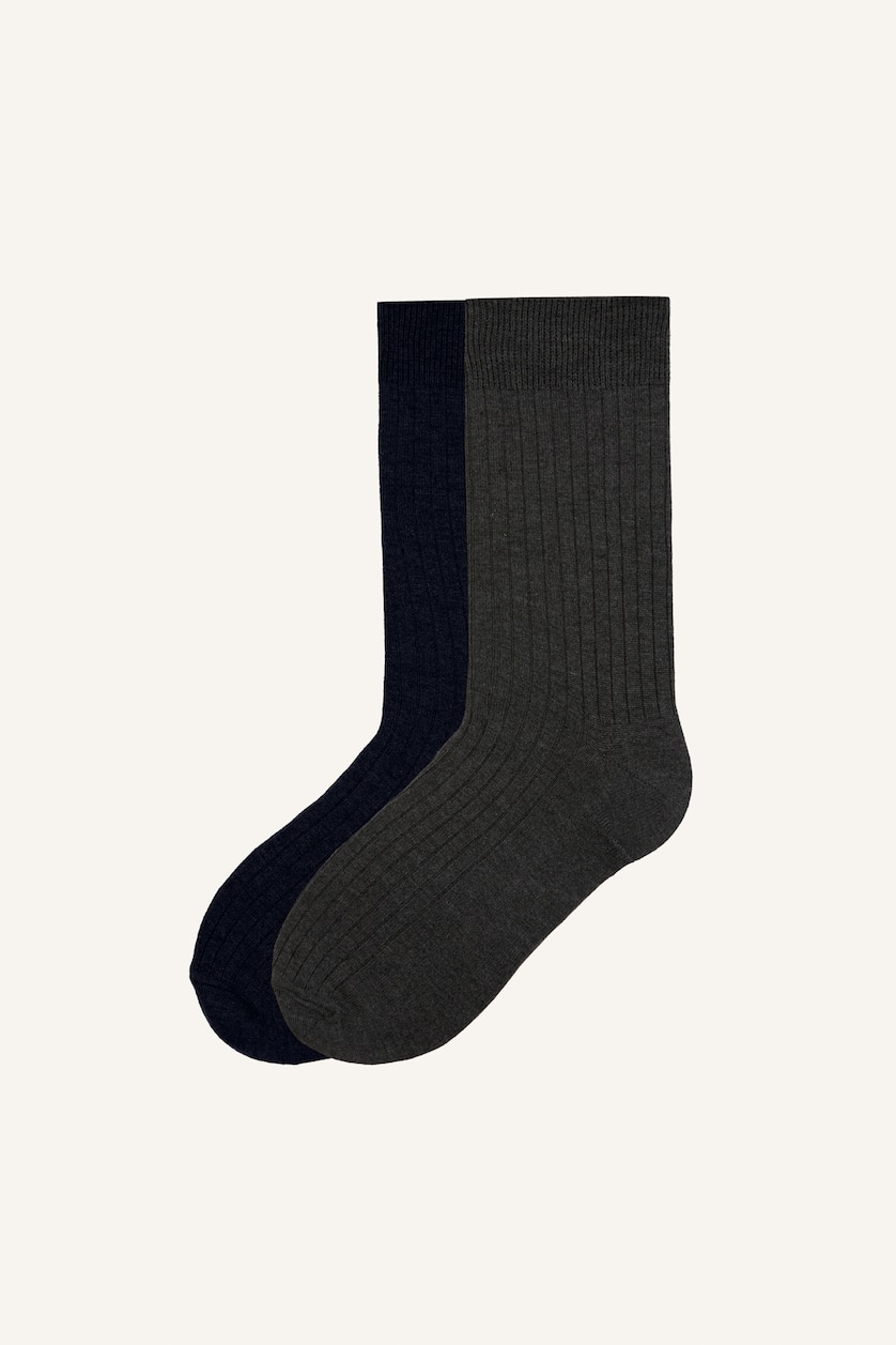 Men NAVY 2 piece Long sock