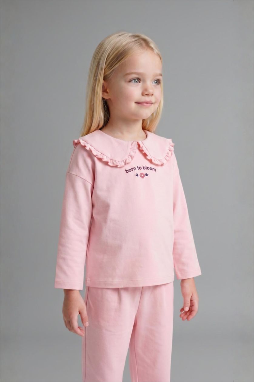 Kız Bebek Açık Pembe %100 Pamuk 2'li Açık Pembe Takım Kız Bebek