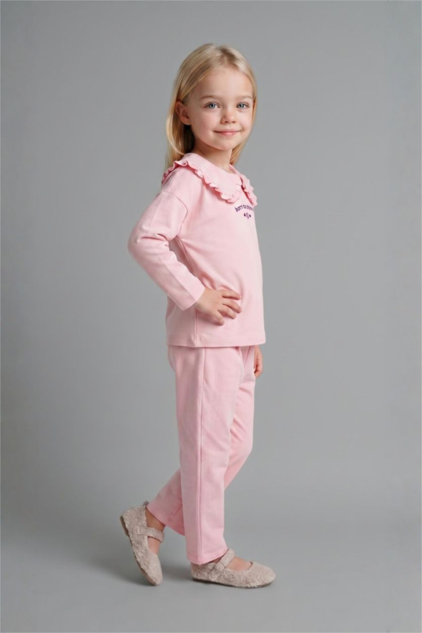 Kız Bebek Açık Pembe %100 Pamuk 2'li Açık Pembe Takım Kız Bebek