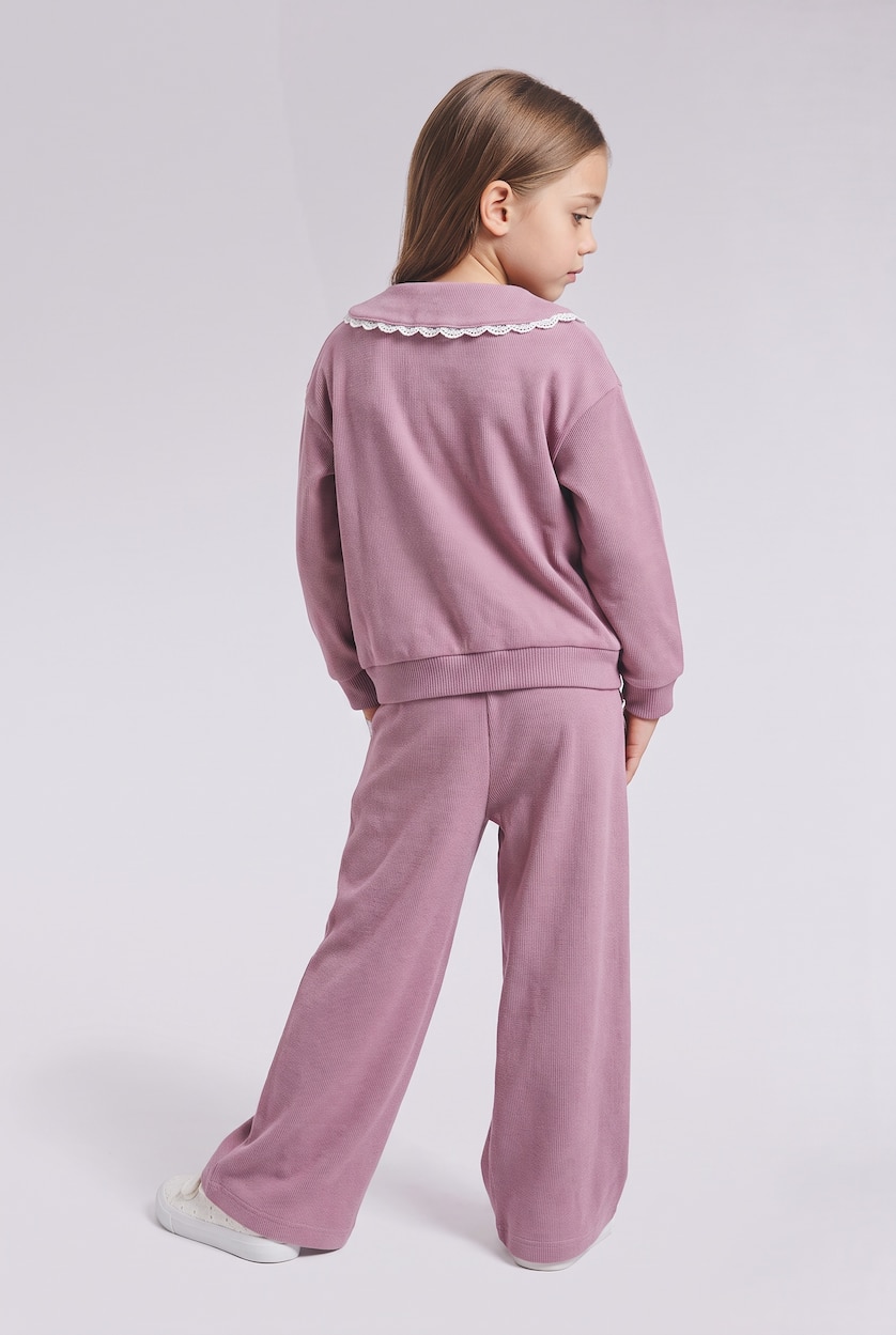 Baby Girls Lilac Woman 2 piece Regular Fit Baby Collar Set