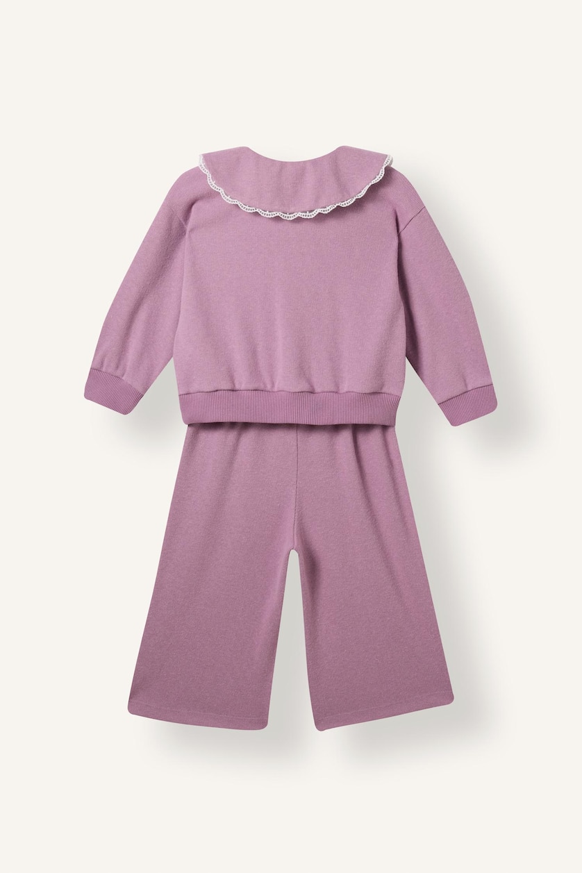 Baby Girls Lilac Woman 2 piece Regular Fit Baby Collar Set