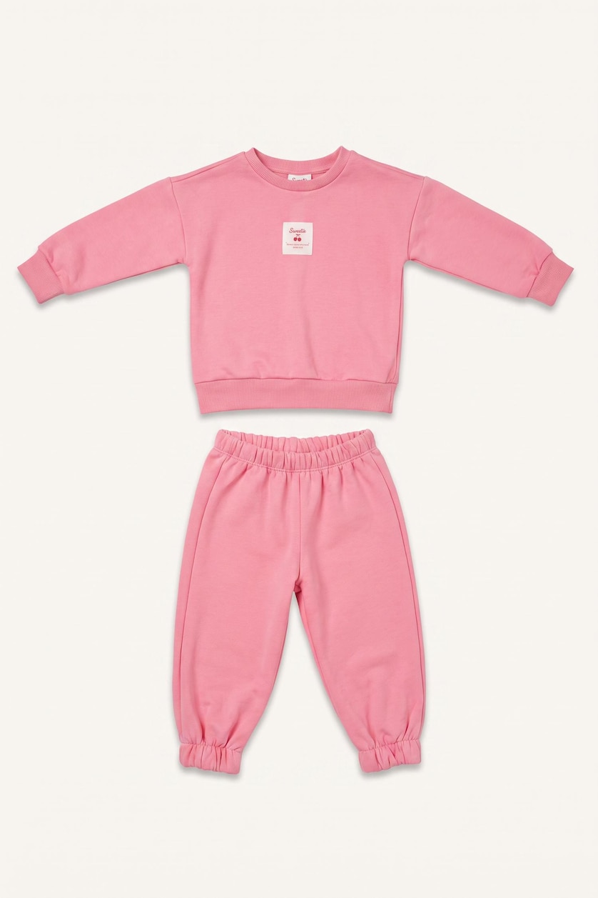 BABY GIRL Pink Baby Girl 100% Cotton Long Sleeve Top and Bottom 2-Piece Set
