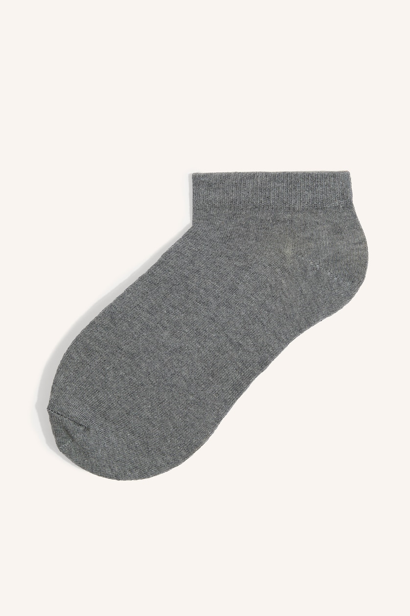 Men Grey Melange 3 piece Cotton Short Socks