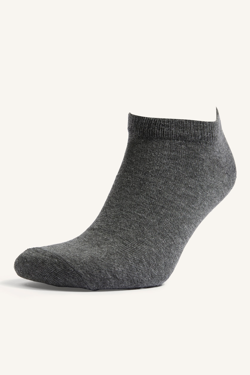Men Grey Melange 5 Piece Cotton Short Socks