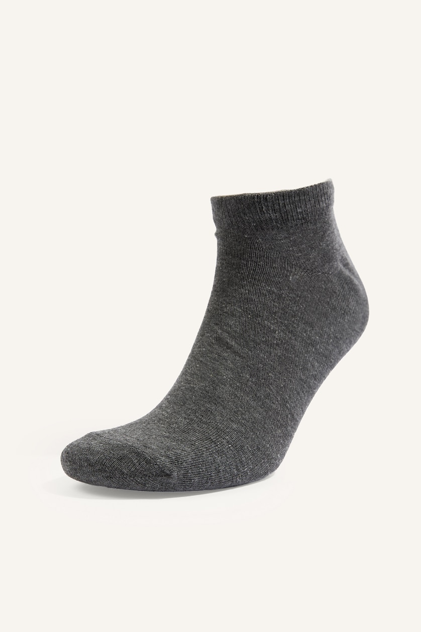 Men Grey Melange 5 Piece Cotton Short Socks