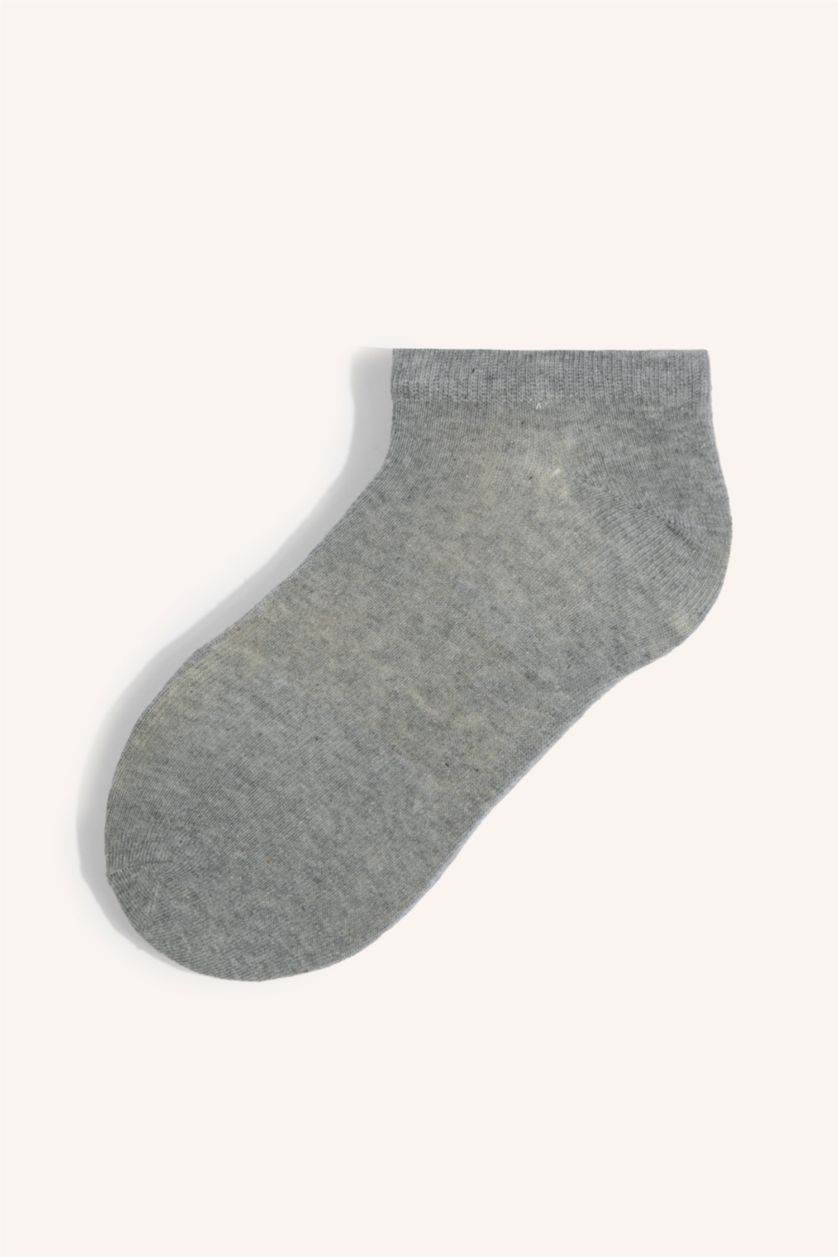 Women Grey Melange 3 piece Cotton Short Socks