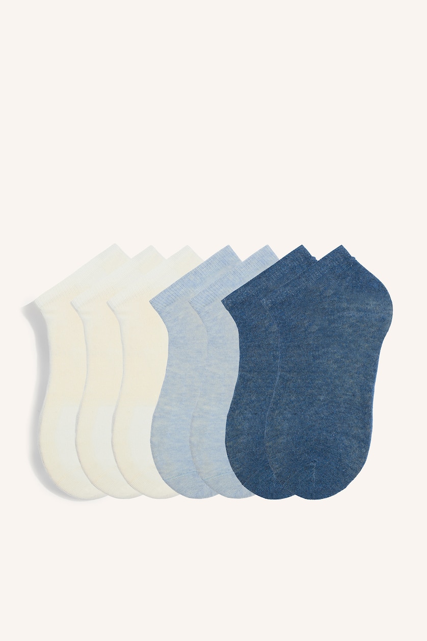 Women Blue 7 piece Cotton Short Socks