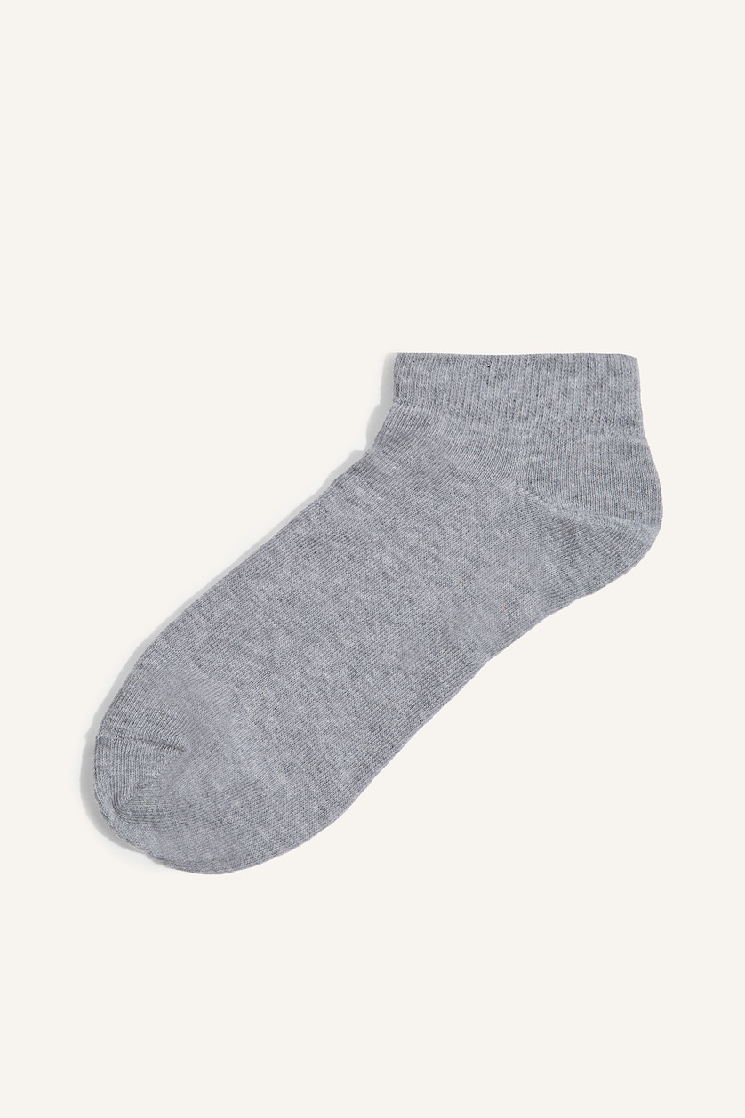 WOMAN Grey Melange 7 piece Cotton Short Socks