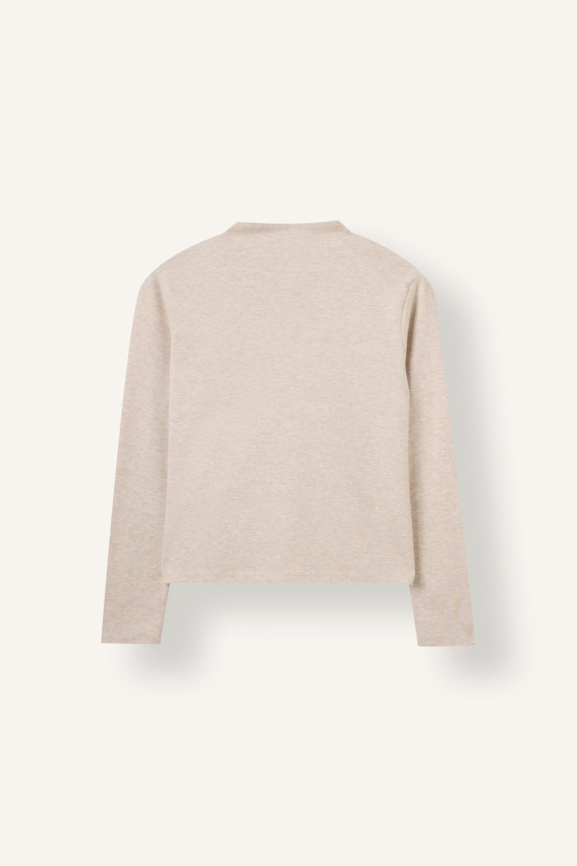 نساء Doğal Bej Slim Fit Ribana Long Sleeve Tunic