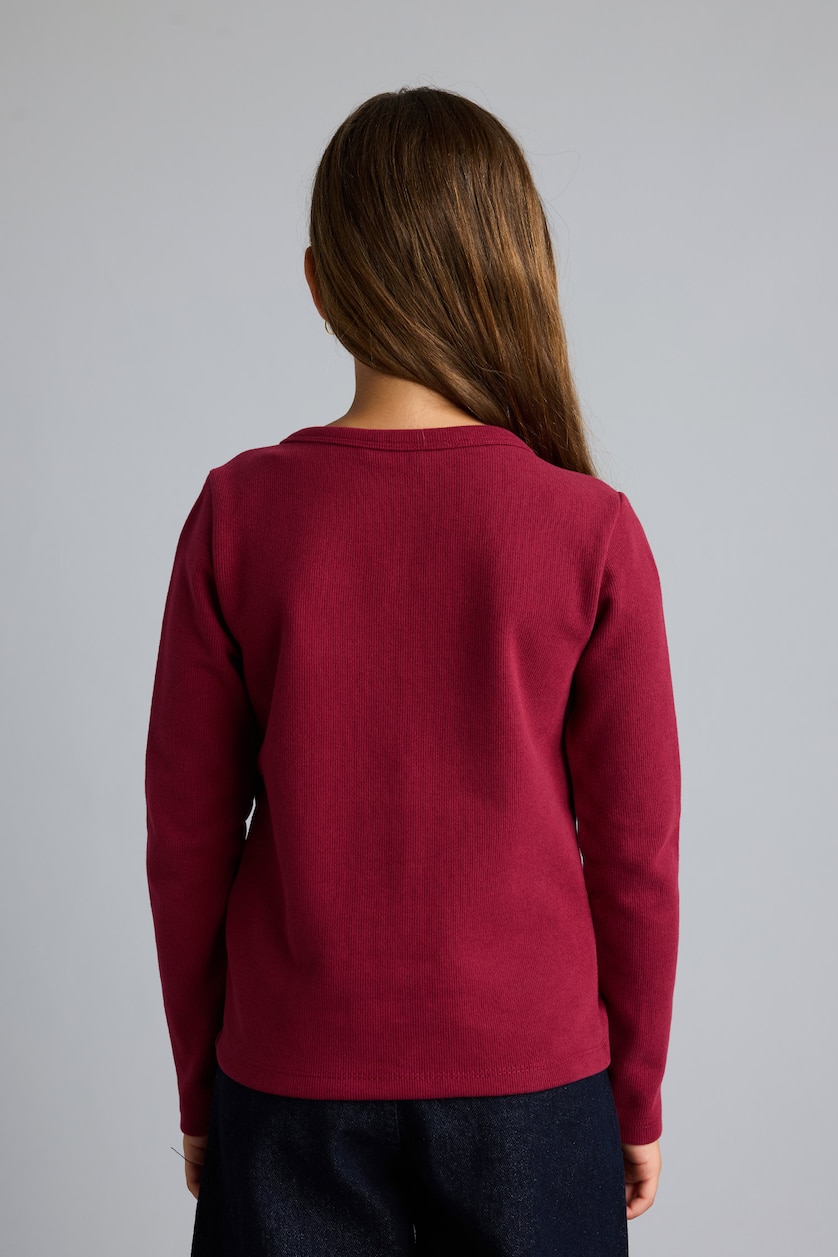 Девочки и подростки Бордовый Girl Round Neck Thessaloniki Fabric Cardigan