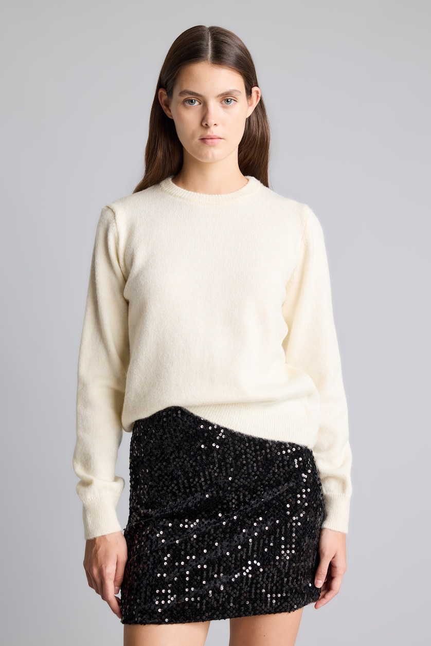 نساء أسود Flared Fit Regular Waist Sequin Mini Skirt