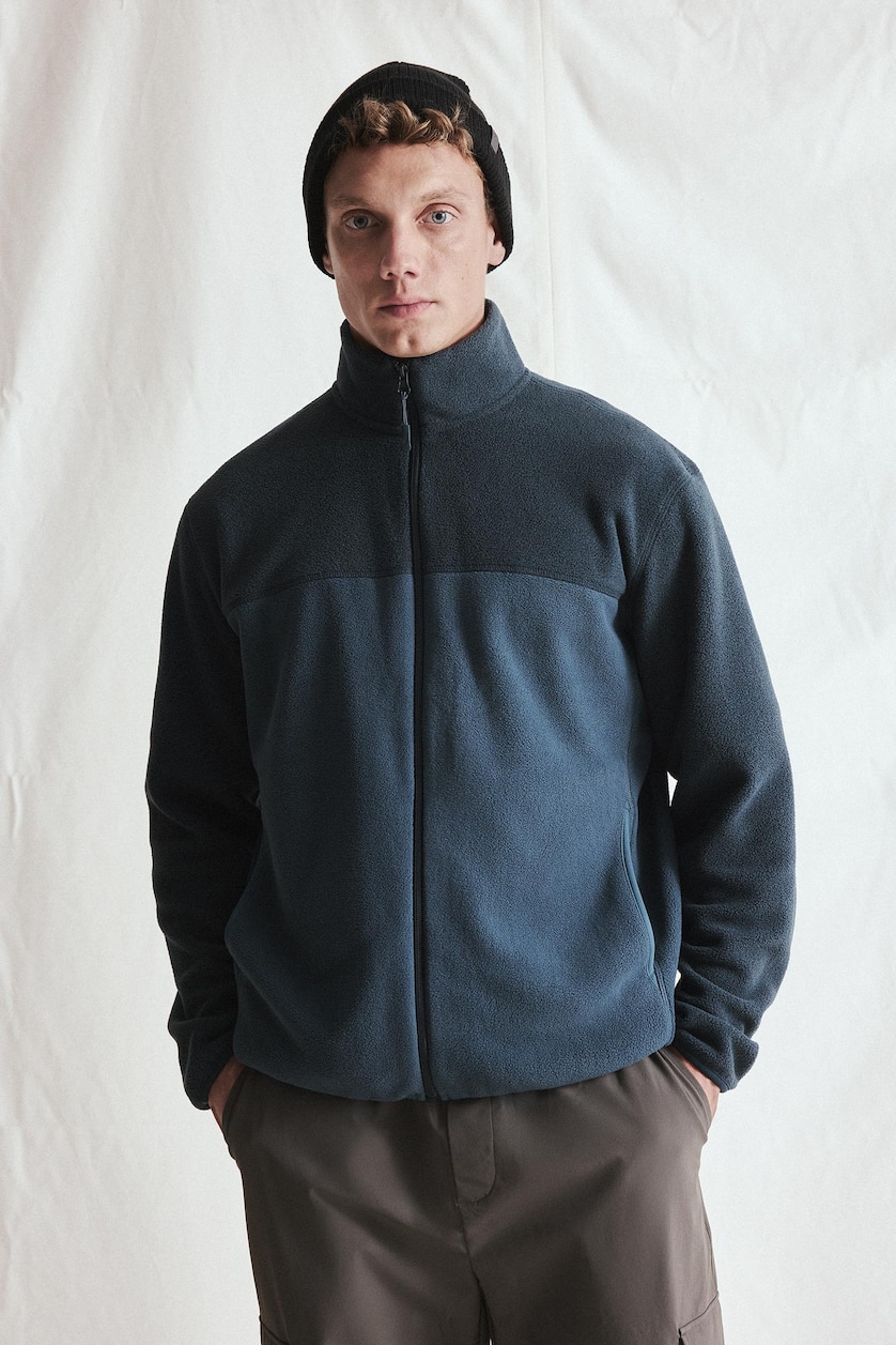 Men Petrol Boxy Fit Cardigan