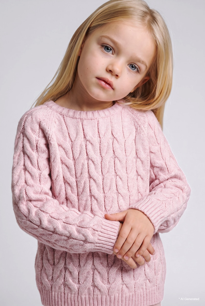 Baby Girls Light Pink Baby Girl Regular Fit Crew Neck Pullover