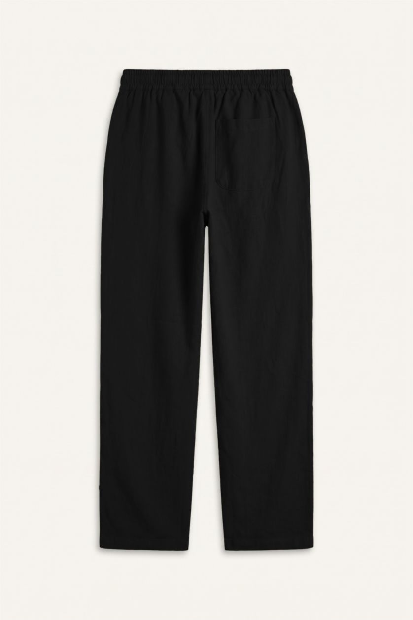 Men Black Relax Fit Trousers