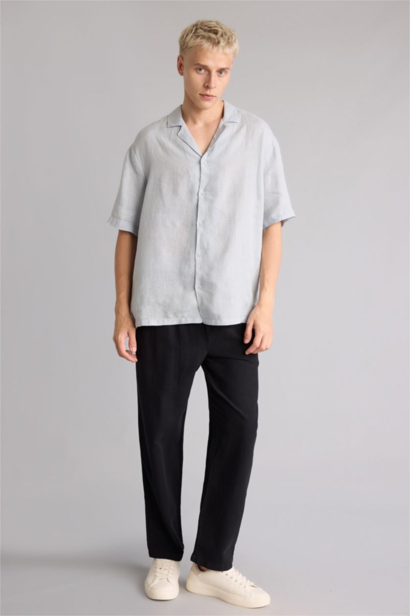 MAN Black Relax Fit Elastic Waist Black Pants