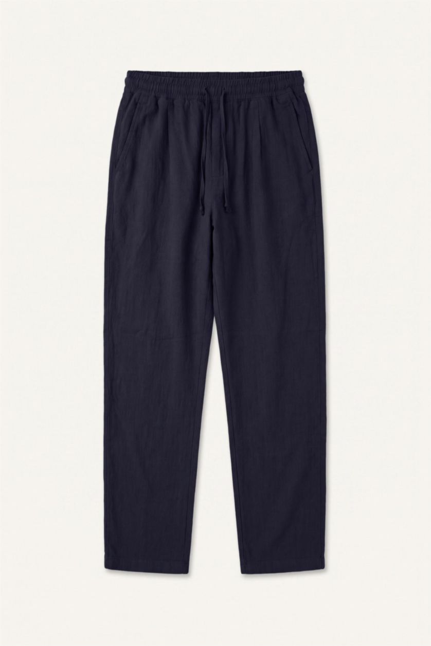 MAN NAVY Relax Fit Elastic Waist Navy Blue Pants