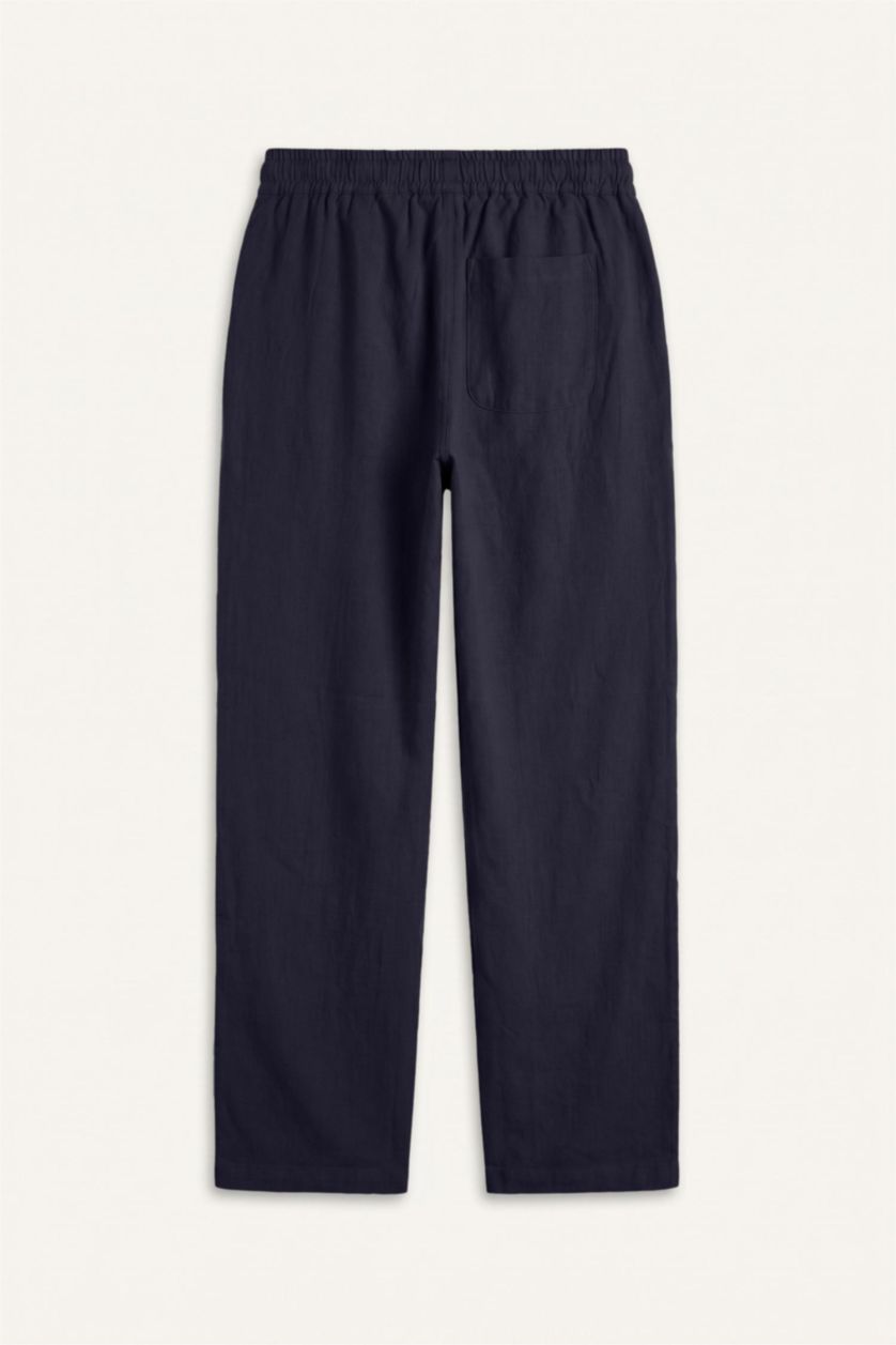 MAN NAVY Relax Fit Elastic Waist Navy Blue Pants
