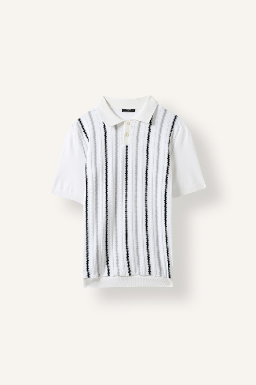 Men Ecru Standard Fit Short Sleeve Polo T-Shirt