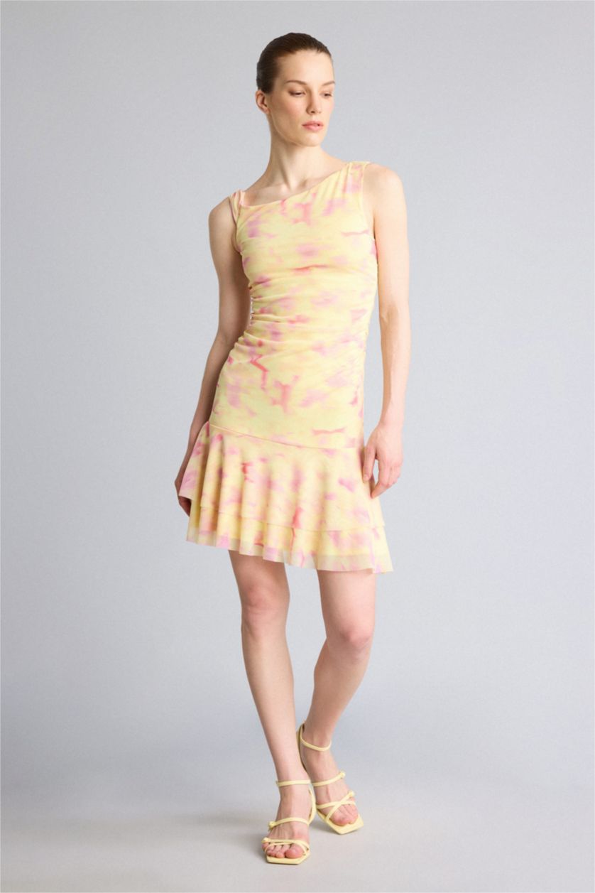 Women Yellow Tulle Dress
