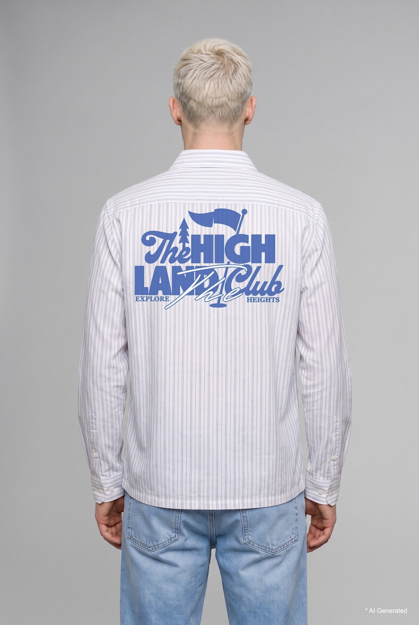 Men Blue Boxy Fit Striped Long Sleeve Shirt