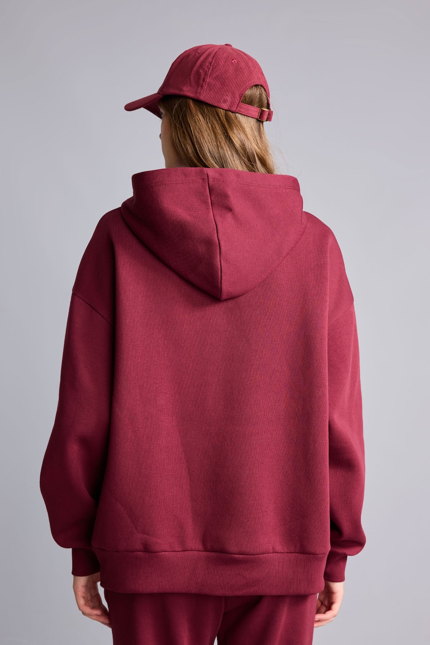 WOMAN Bordeaux Oversize Printed Heavyweight Hoodie