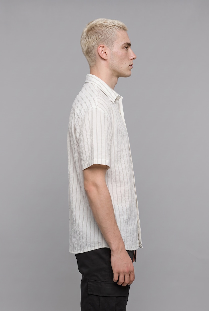 Man Mint Boxy Fit Crinkle Short Sleeve Shirt