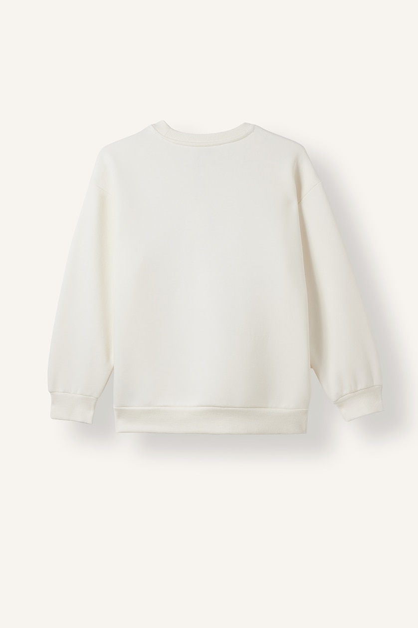 Erkek Çocuk - Genç Erkek Kum Overshirt Fit Baskılı Sweatshirt Erkek Çocuk