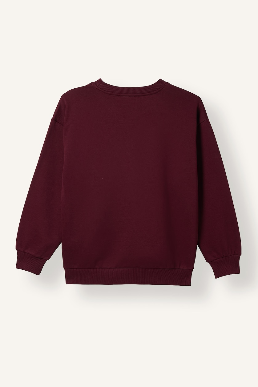 Young Boys - Teen Boys Bordeaux Crew Neck Sweatshirt