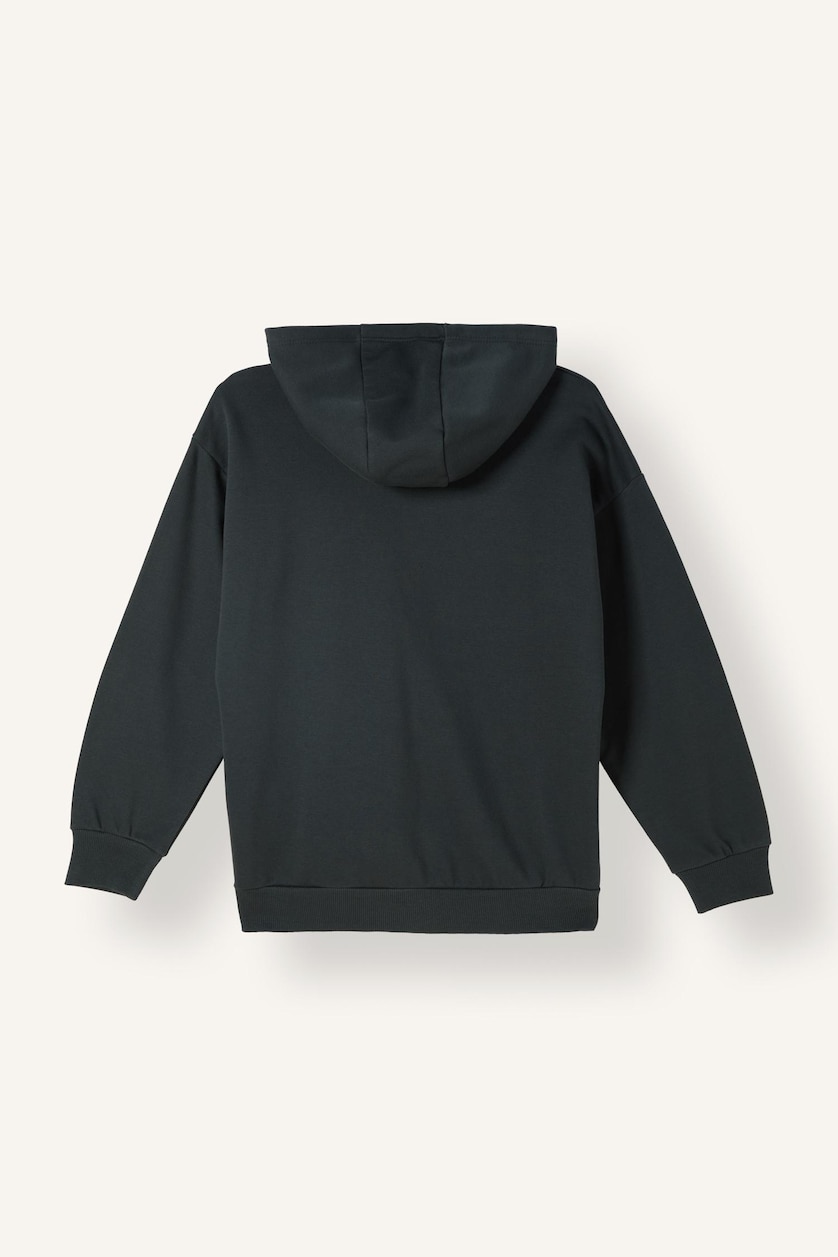 BOYS & TEENS Anthracite هودي اولادي ببطانة ناعمة اوفر سايز بطبعة