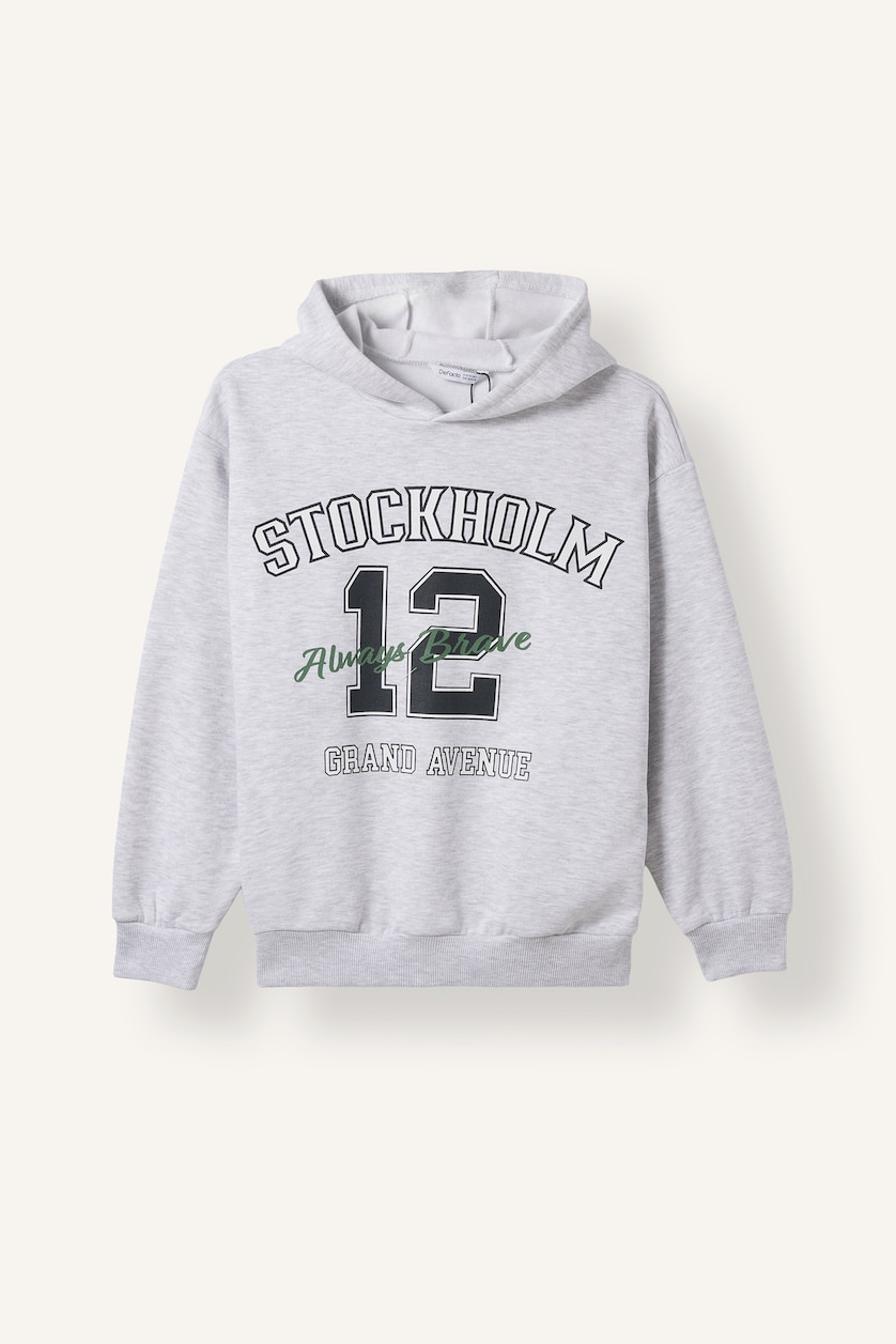 Young Boys - Teen Boys Light Grey Melange Crew Neck Sweatshirt