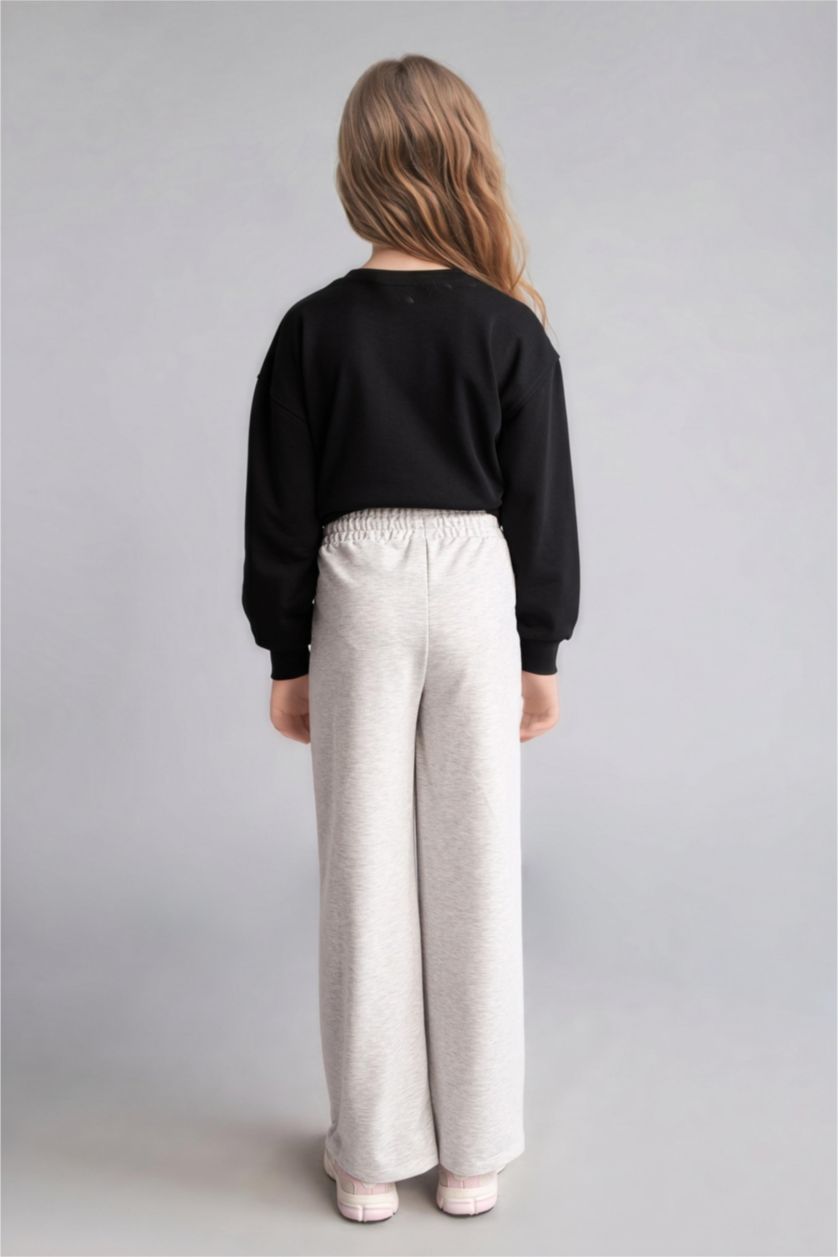 Young Girls - Teen Girls Light Grey Melange Wide Leg Trousers
