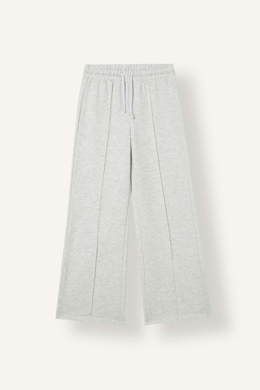 Девочки и подростки Светло-серый меланж Брюки Wide Leg