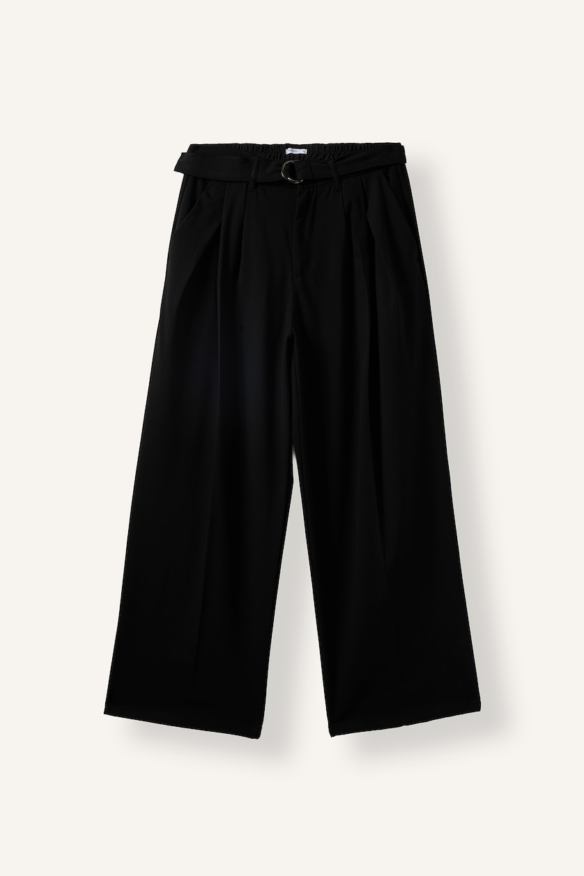 Men Black Barrel Fit Trousers