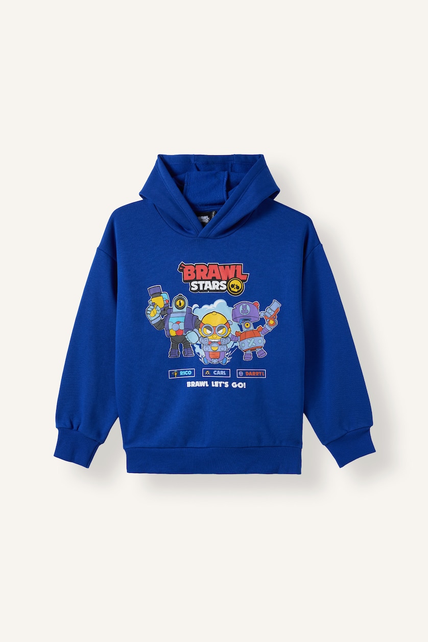Erkek Çocuk - Genç Erkek Saks Brawl Stars İçi Yumuşak Tüylü Kalın Sweatshirt Erkek Çocuk