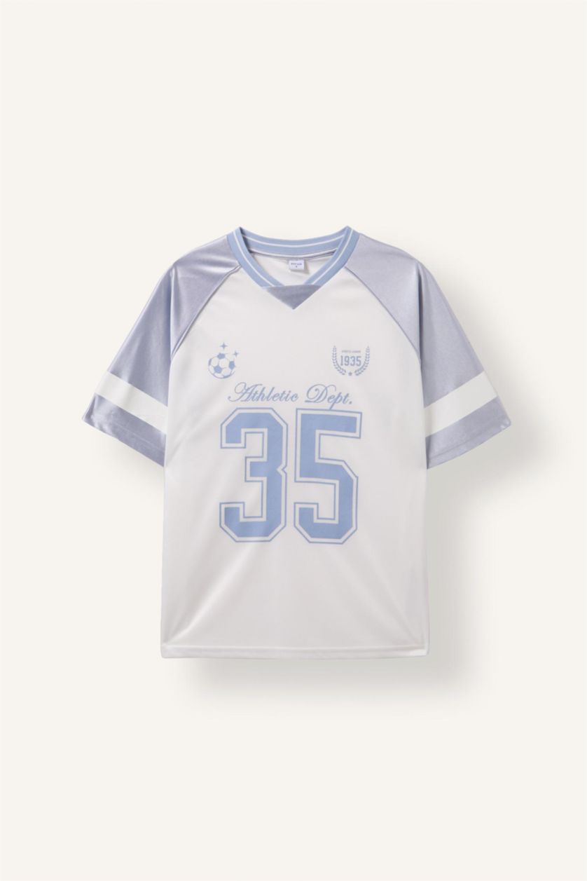 Women Ecru Oversize Fit Tulle Short Sleeve T-Shirt