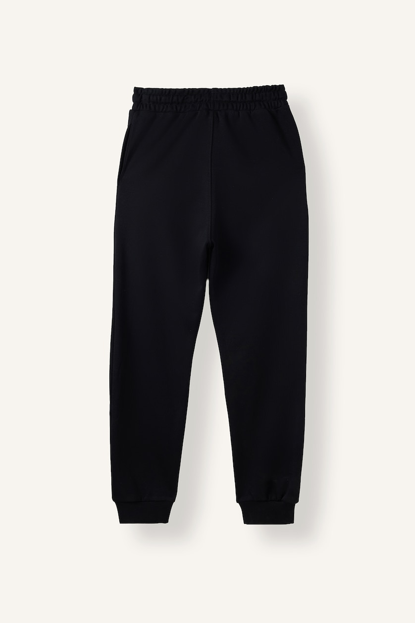Erkek Çocuk - Genç Erkek Siyah Bağcıklı Bel Jogger Fit Eşofman Altı