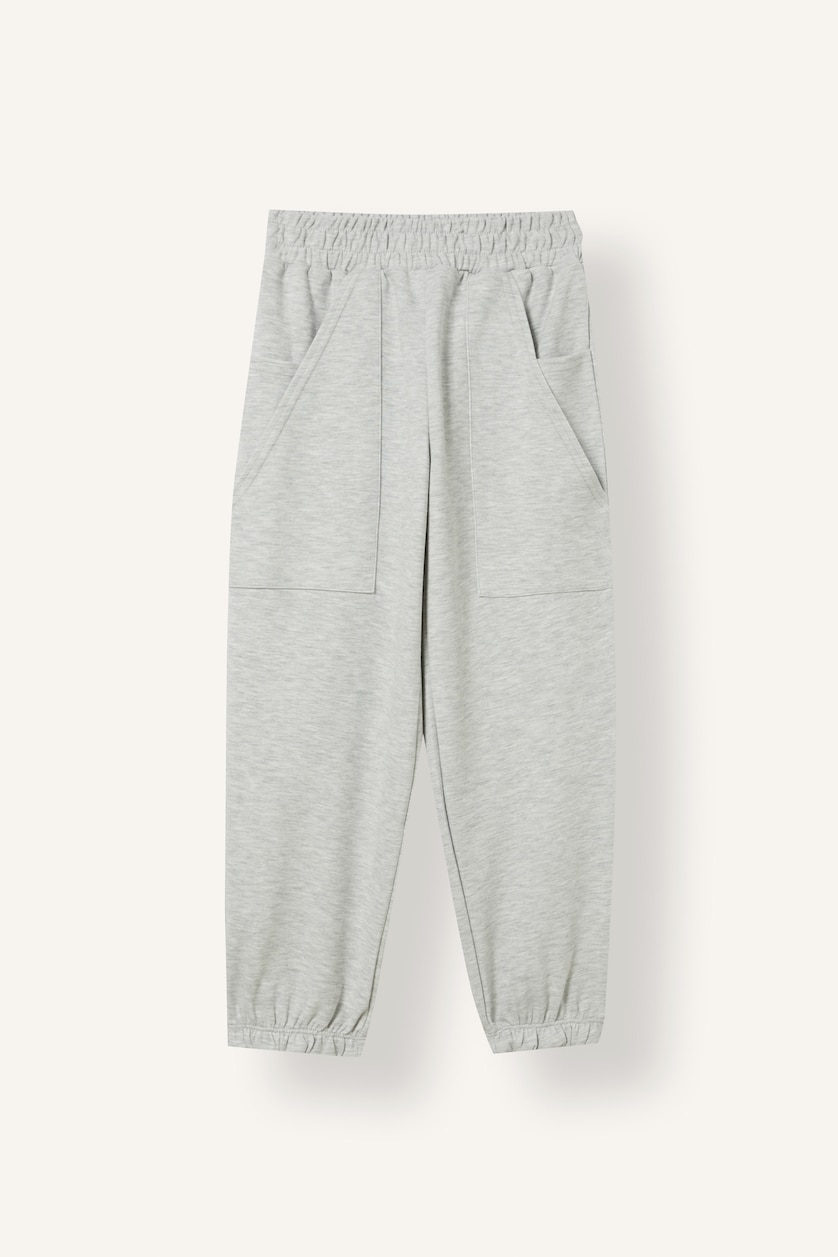 VAJZA & ADOLESHENTE Light Grey Melange Girl Jogger Fit Elastic Waist Sweatpants