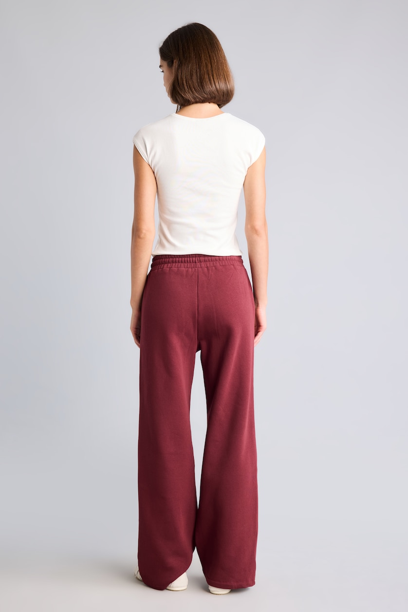Kadın Bordo Harry Potter Wide Leg Bağcıklı Eşofman Altı