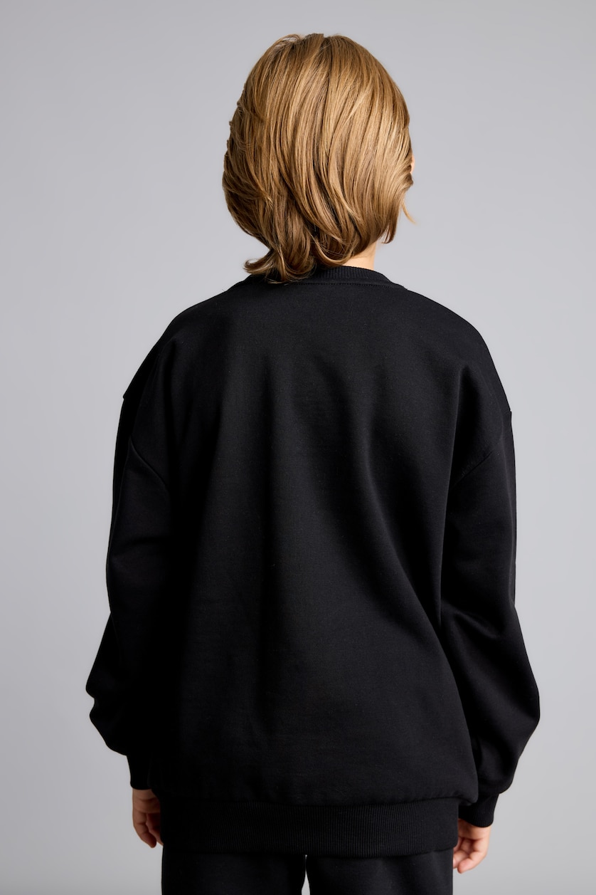 Boys & Teens Black سويت شيرت ولادي وبطانة ناعمة