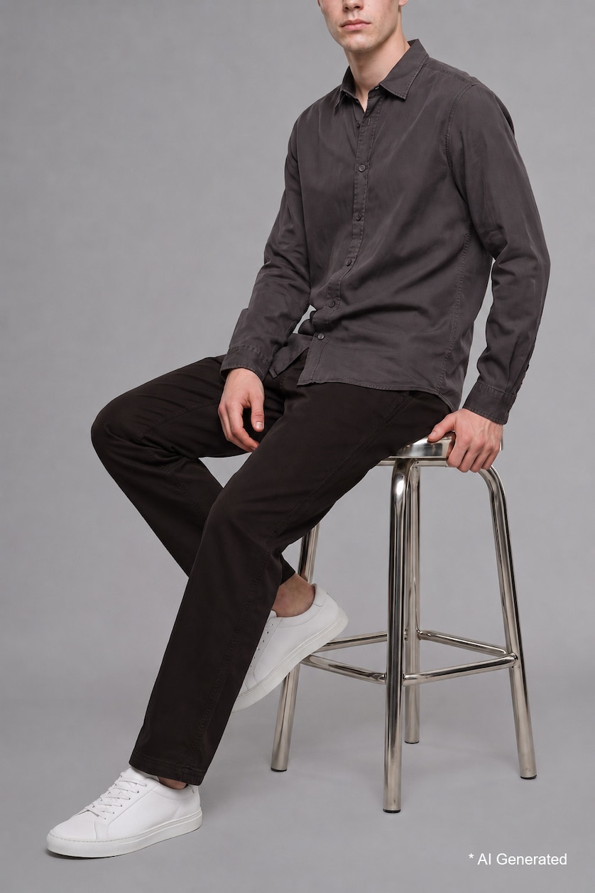 Men Brown Regular Fit Ultra Soft Straight Leg Classic Trousers