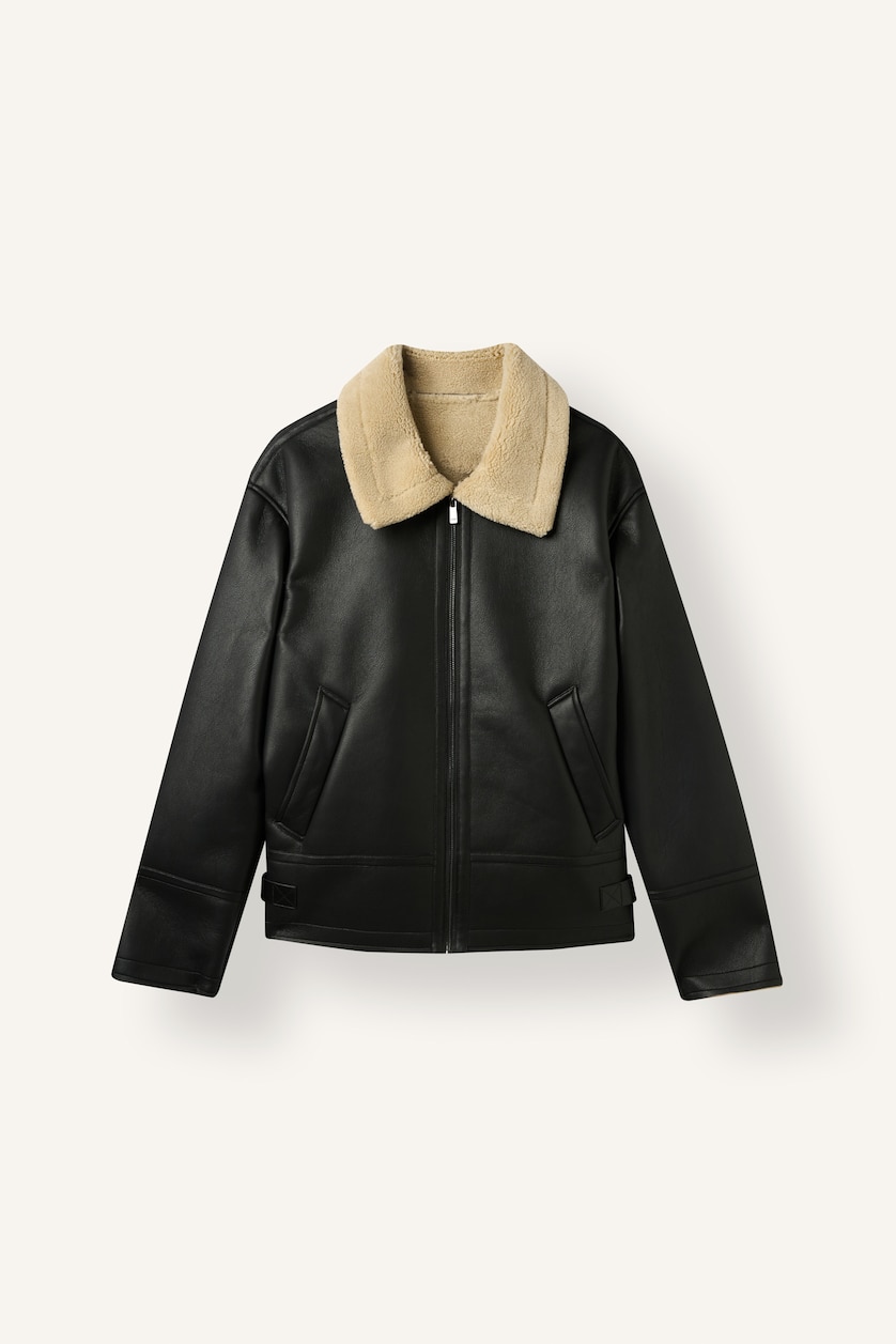 Men Black Zipper Puffer Jacket