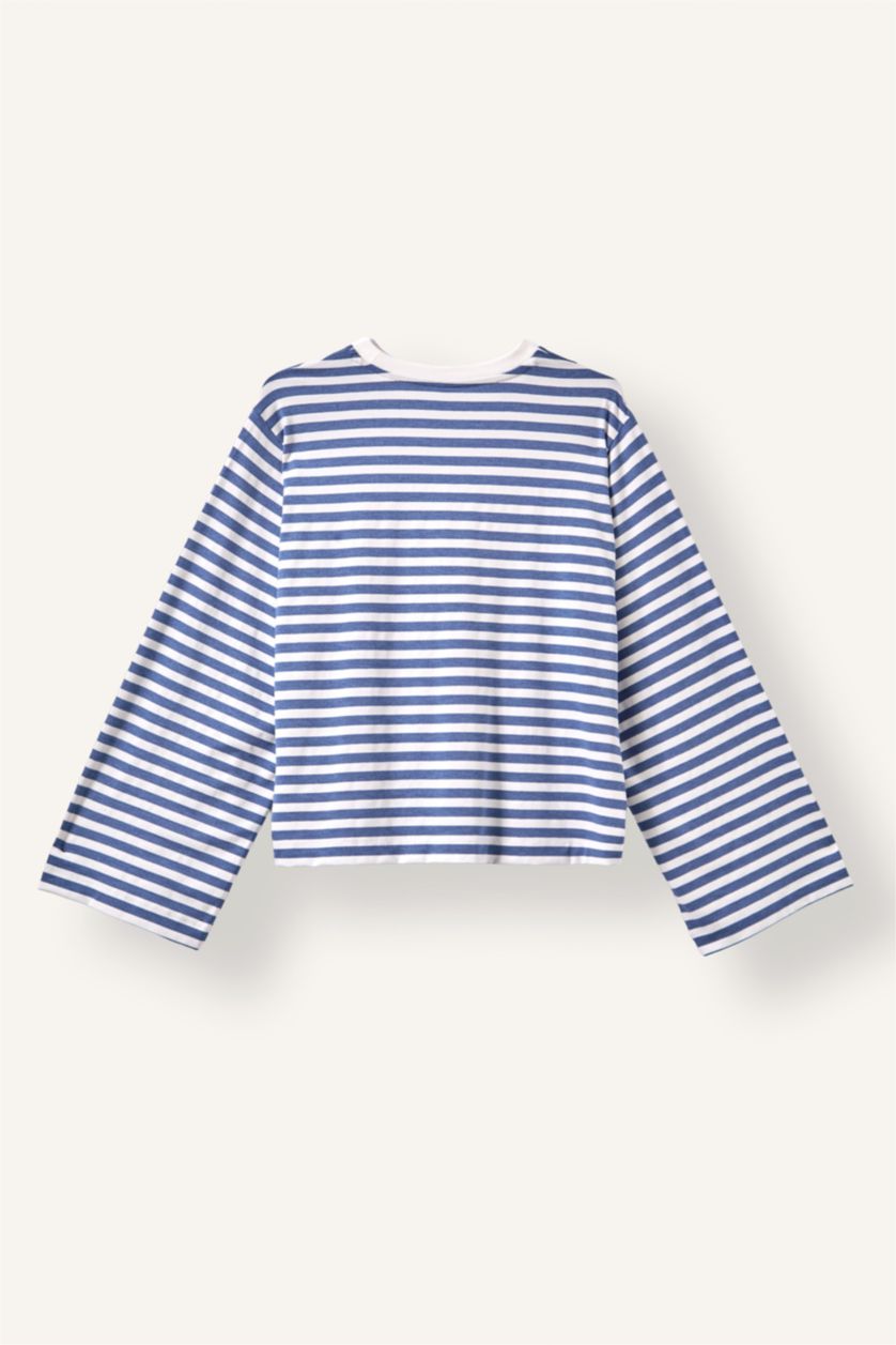 Women Dark Blue Standard Fit Long Sleeve T-Shirt
