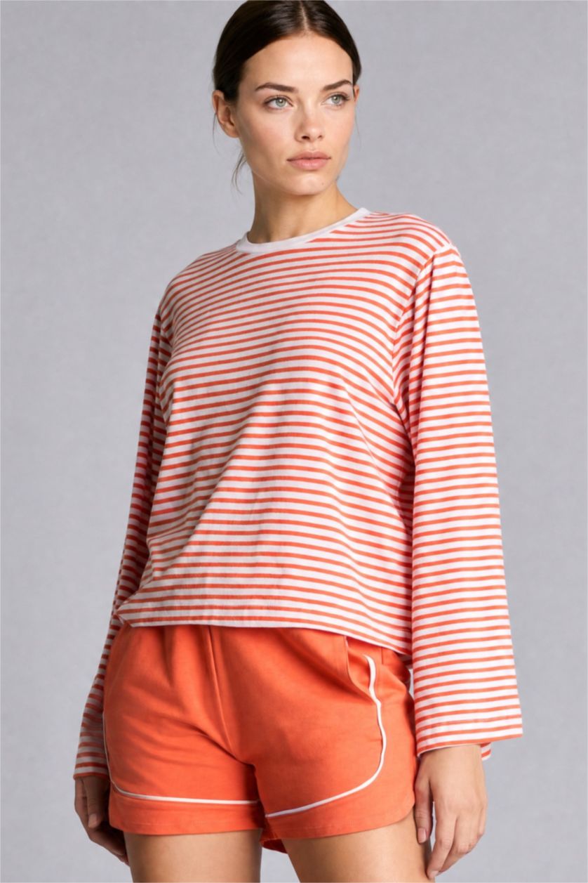 Women Orange Standard Fit Long Sleeve T-Shirt