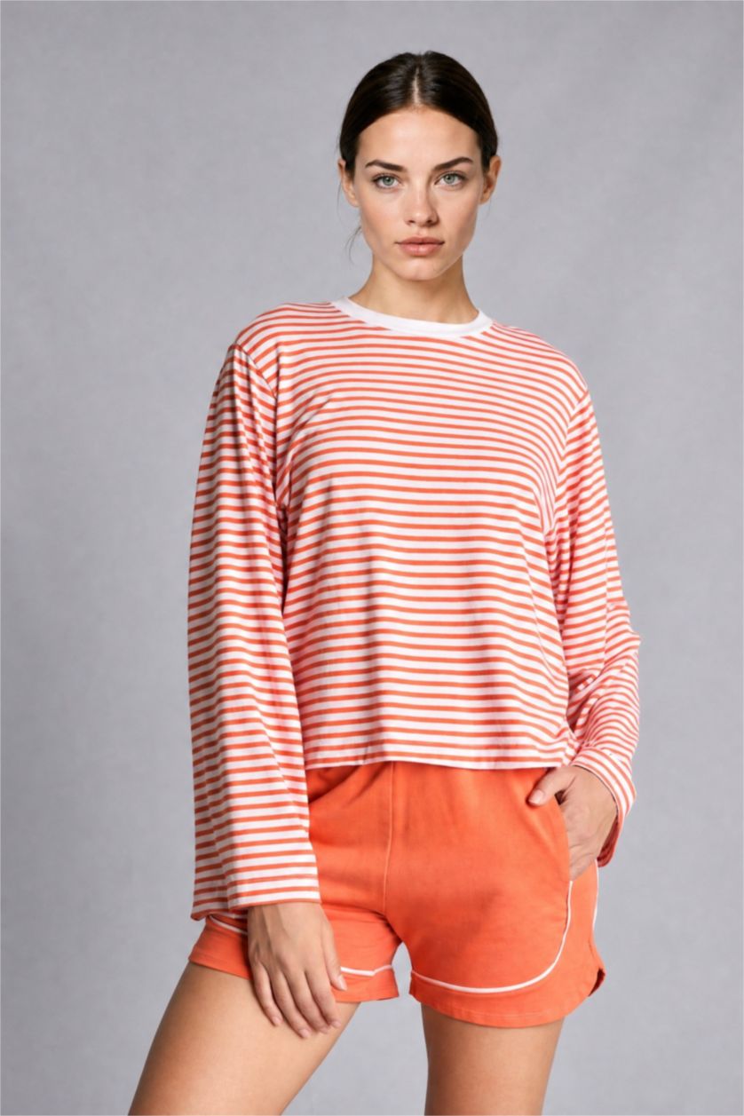 Women Orange Standard Fit Long Sleeve T-Shirt